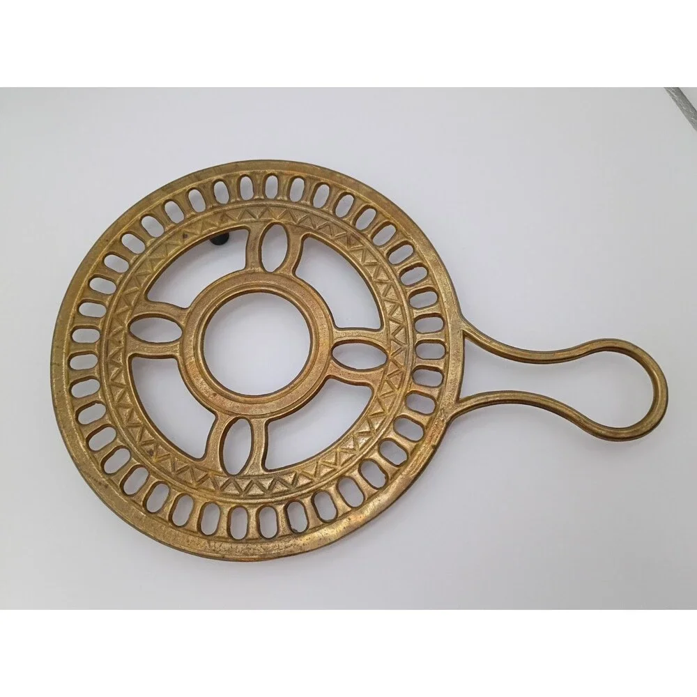 Vintage Brass Teapot Warmer Trivet Food